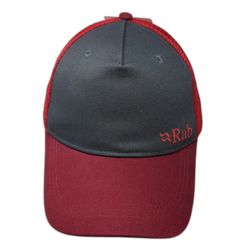 Rab Trucker Hat Red One Size Mesh Back Snapback Logo Outdoor Hiking Mountaineer